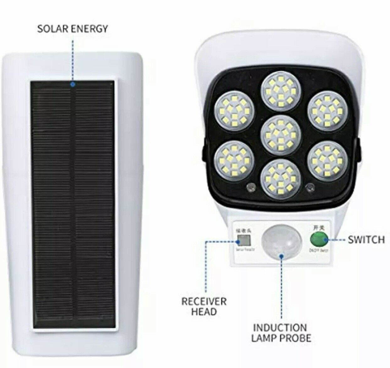 2PACK Solar Lights Outdoor Motion Sensor, 2000Lumens 77LED-3 Modes Spotlight