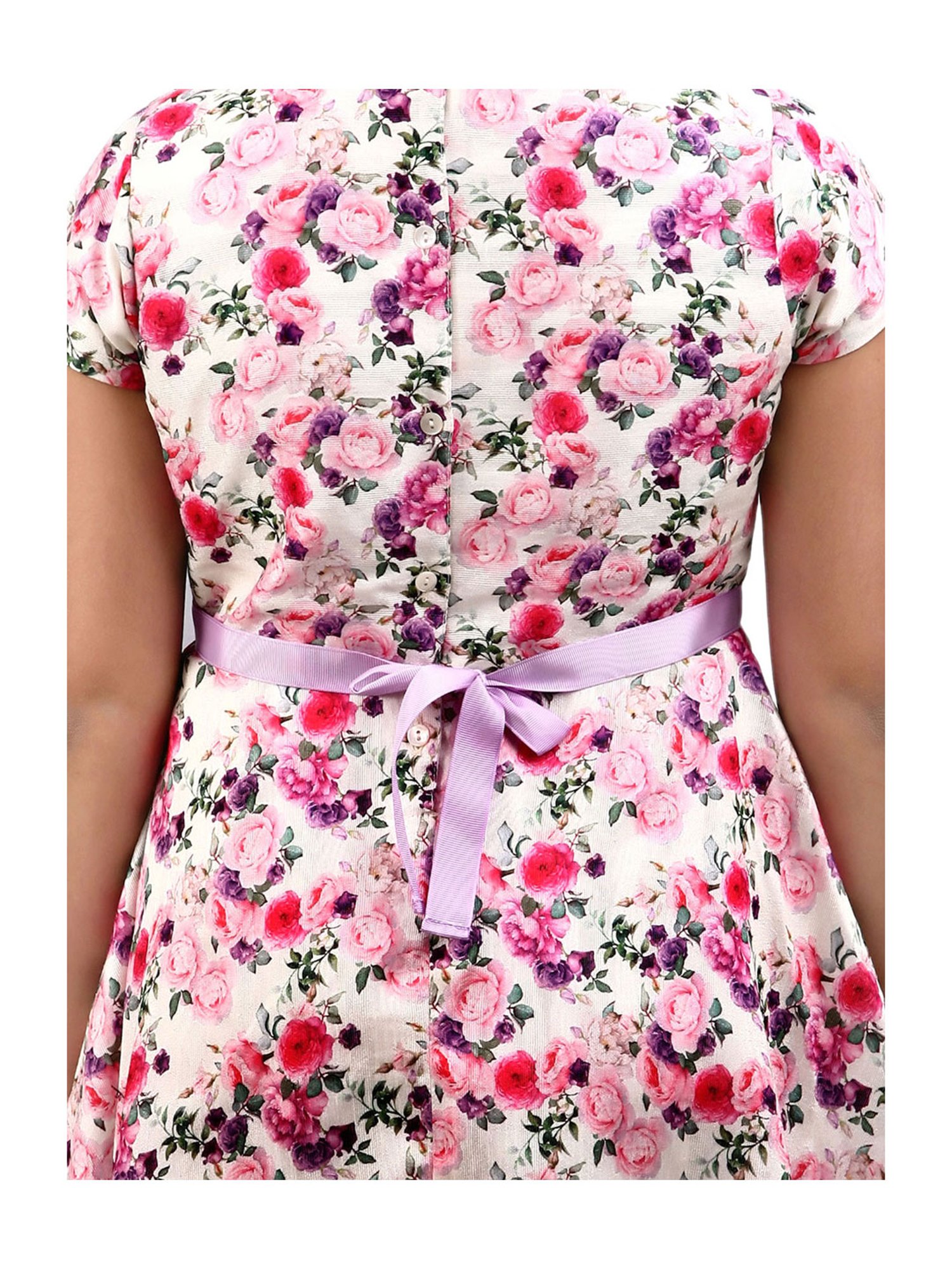 KidsDew Kids White & Pink Floral Print Dress
