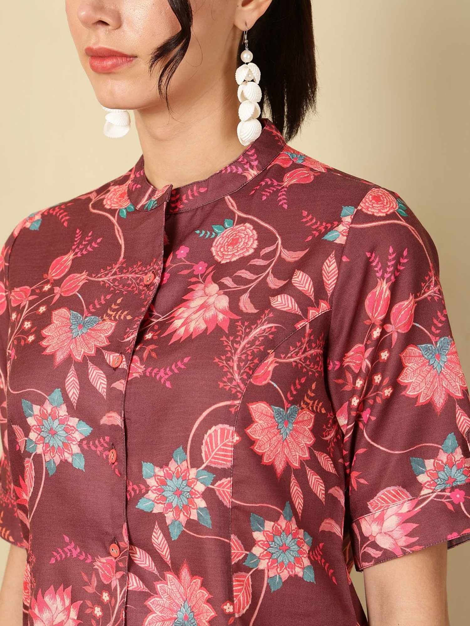 Jaipur Kurti Brown Printed Tunic