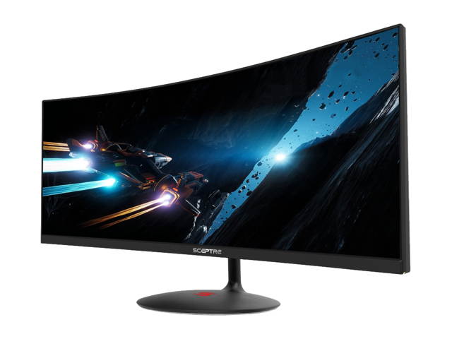 SCEPTRE C345W-2560UN 34" WFHD 2560 x 1080 100Hz 2 x HDMI, DisplayPort, Radeon FreeSync G-Sync Compatible Built-in Speakers Anti-Glare LED Backlit Curved Gaming Monitor