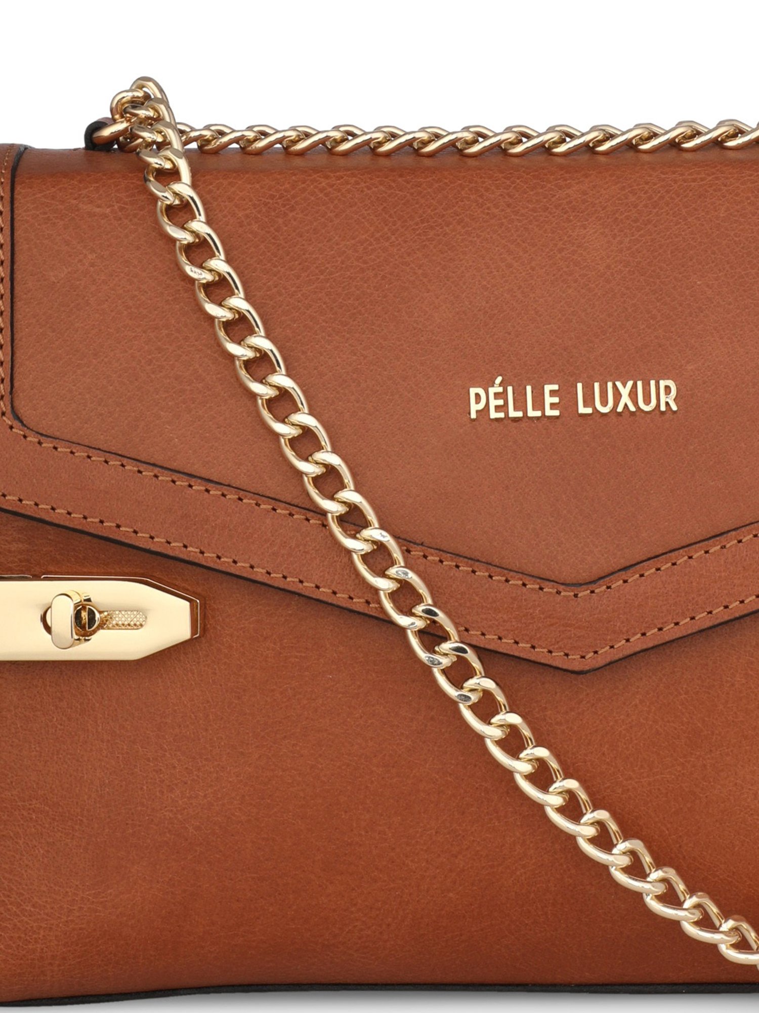PELLE LUXUR Brown Medium Shoulder Bag