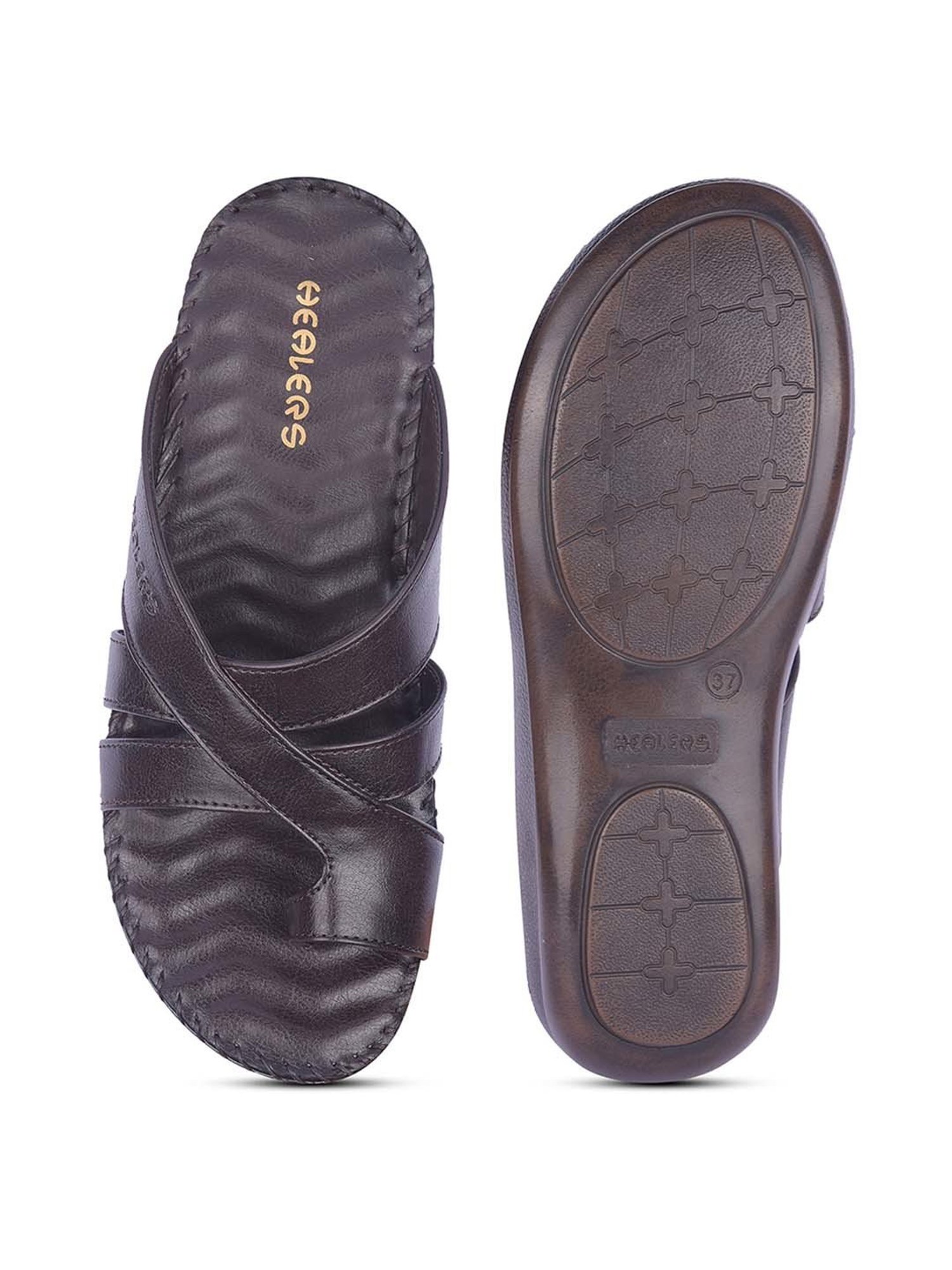 Healers by Liberty Women's Brown Toe Ring Wedges