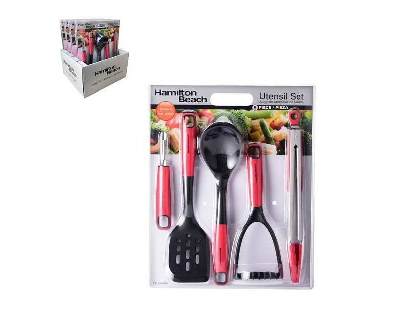 Hamilton Beach 5pc Utensil and Kitchen Tool Set - Red