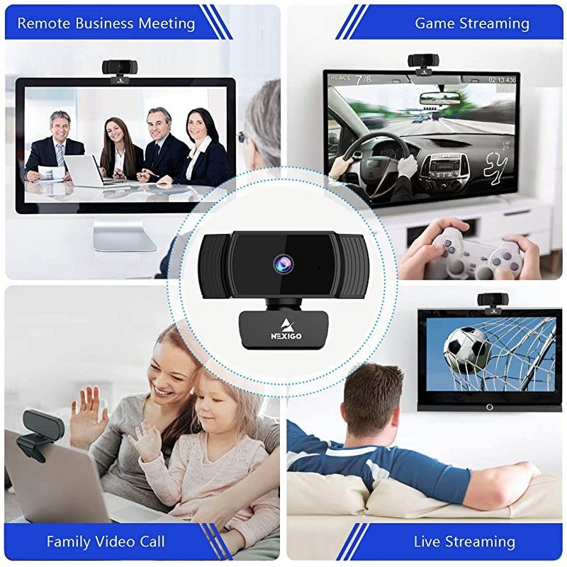 2021 AutoFocus 1080p Webcam with Stereo Microphone and Privacy Cover  FHD USB Web Camera for Streaming Online Class Compatible with ZoomSkypeFacetimeTeams PC Mac Laptop Desktop