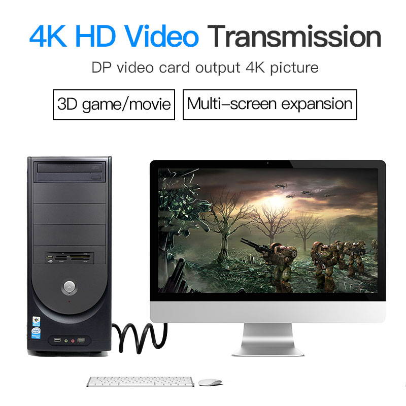 Vention DisplayPort to DisplayPort Cable (DP to DP Cable),Support High Speed  4K 3D 1080P Resolution DP Cable Compatible with Computer, Laptop, Monitor, Projector,HDTV