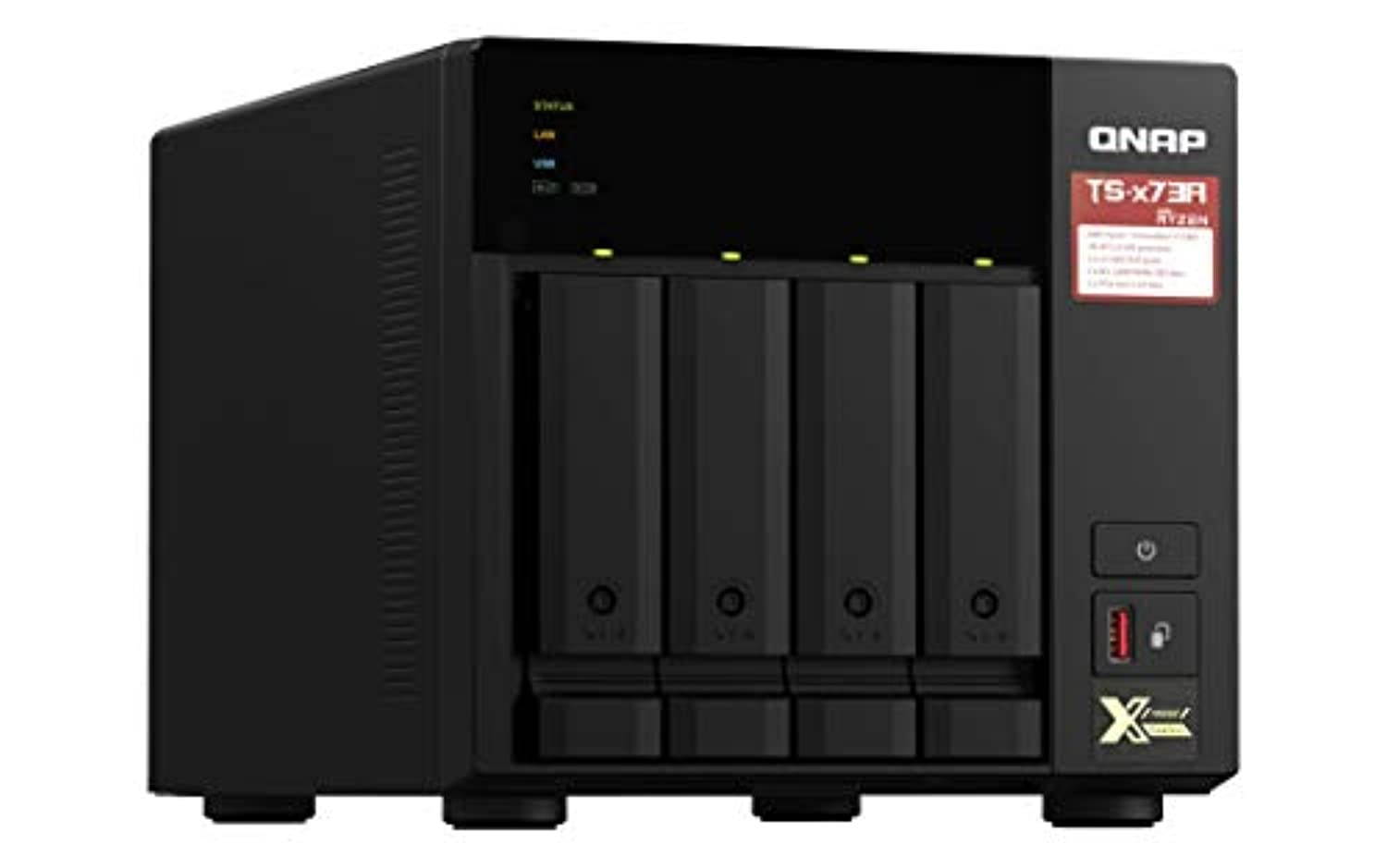 QNAP TS-473A-8G-US 4 Bay High-Speed Desktop NAS with AMD Ryzen 4-core CPU, 8GB DDR4 Memory and 2.5GbE (2.5G/1G/100M) Network Connectivity (Diskless) (TS-473A-8G)