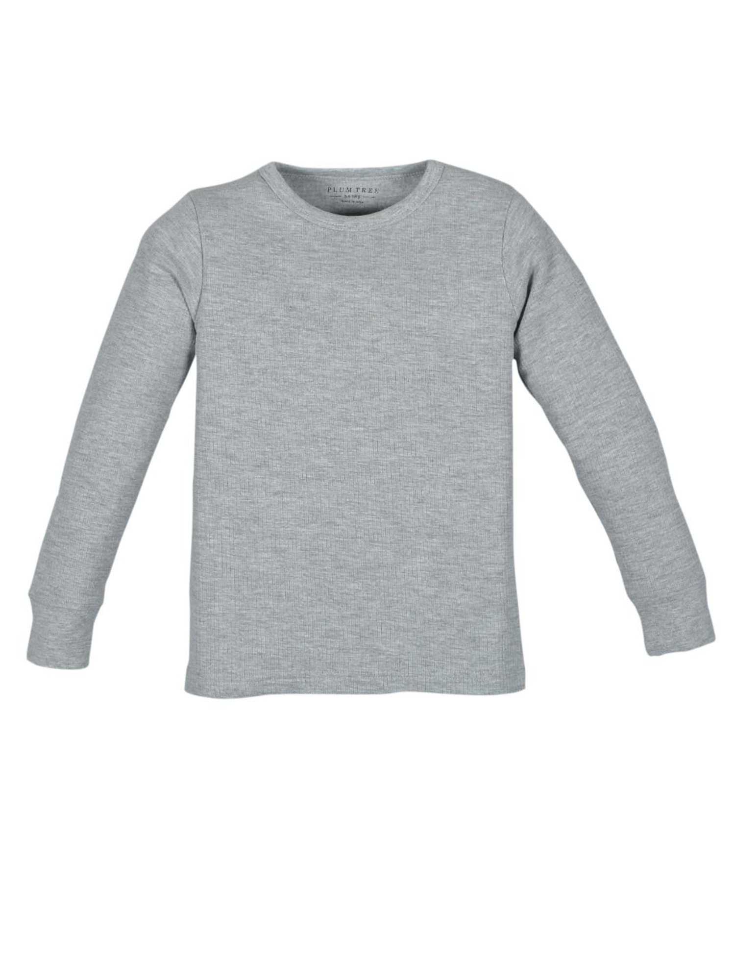 Dyca Kids Grey Melange Textured Thermal Top (Pack Of 2)