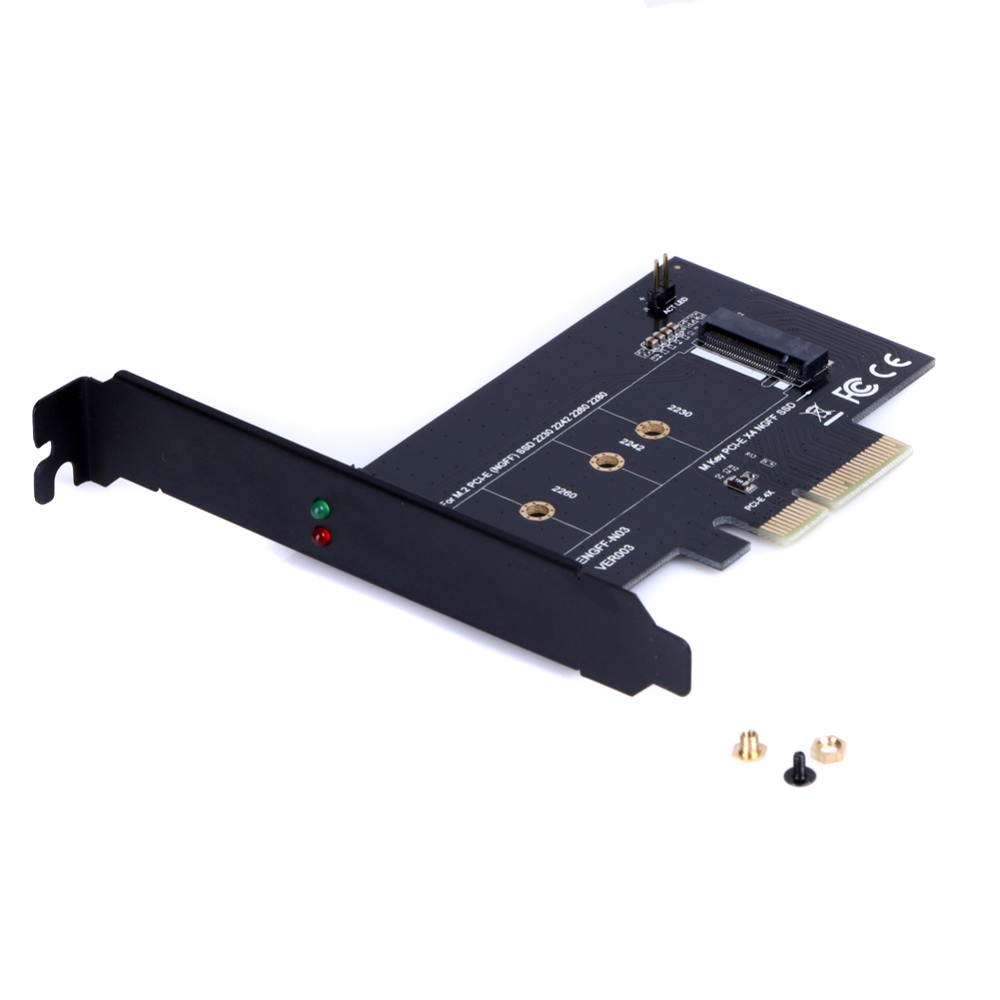 EC2WORLD PCI Express 4x to M Key M.2 SSD Slot Adapter For M.2 PCI-E SSD (NGFF) SSD 2230 2242 2260 2280 Card M Key PCI-E X4 NG