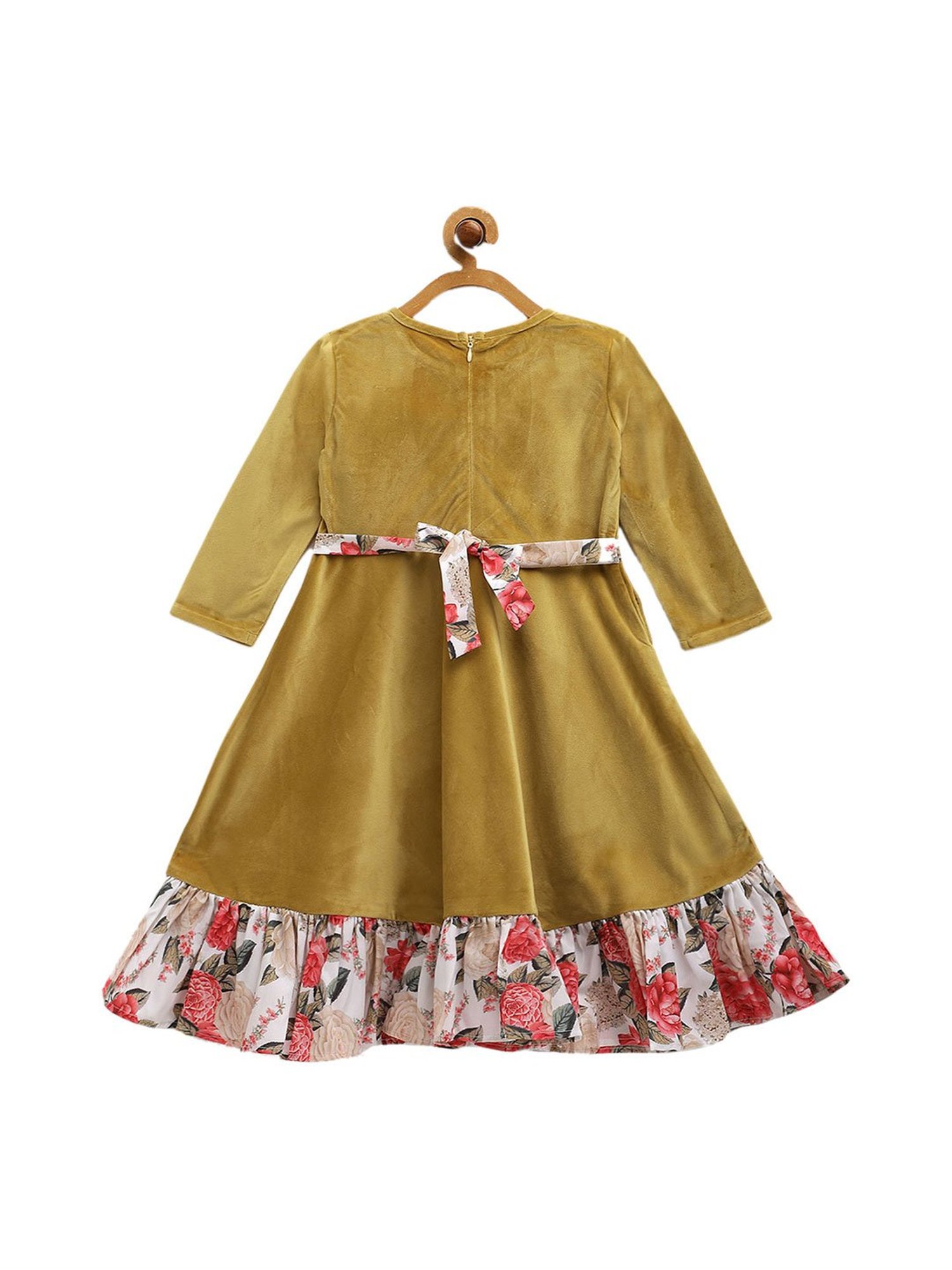 Ahalyaa Kids Mustard Solid Kurta