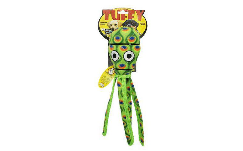 Tuffy Ocean Creature Squid Dog Toy - Green