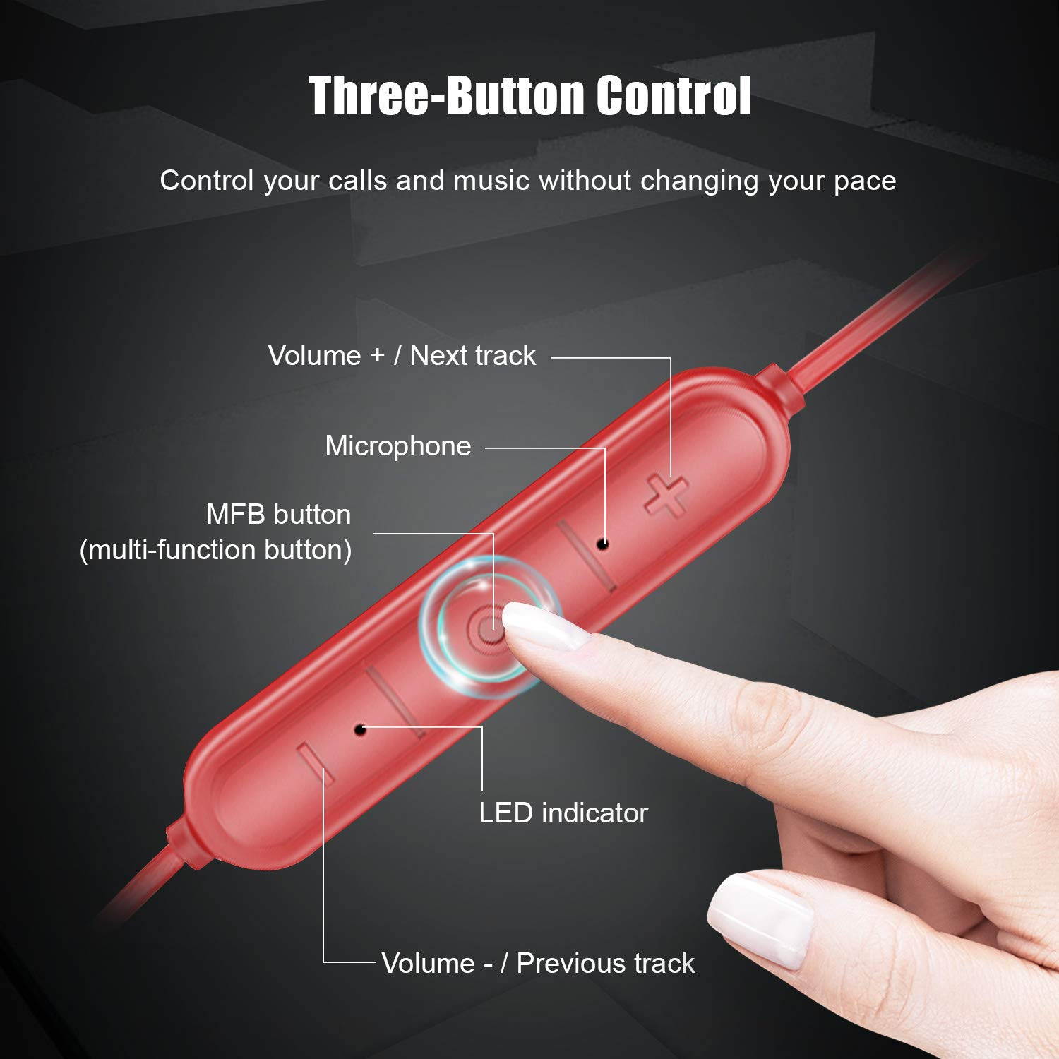 Bluetooth Headphones, Lightweight Wireless Earbuds with Magnetic Connection, IPX5 Water Resistant Bluetooth 5.0 Sports Earphones for Running, Built-in Mic, 8 Hrs Work Time Built-in magnets