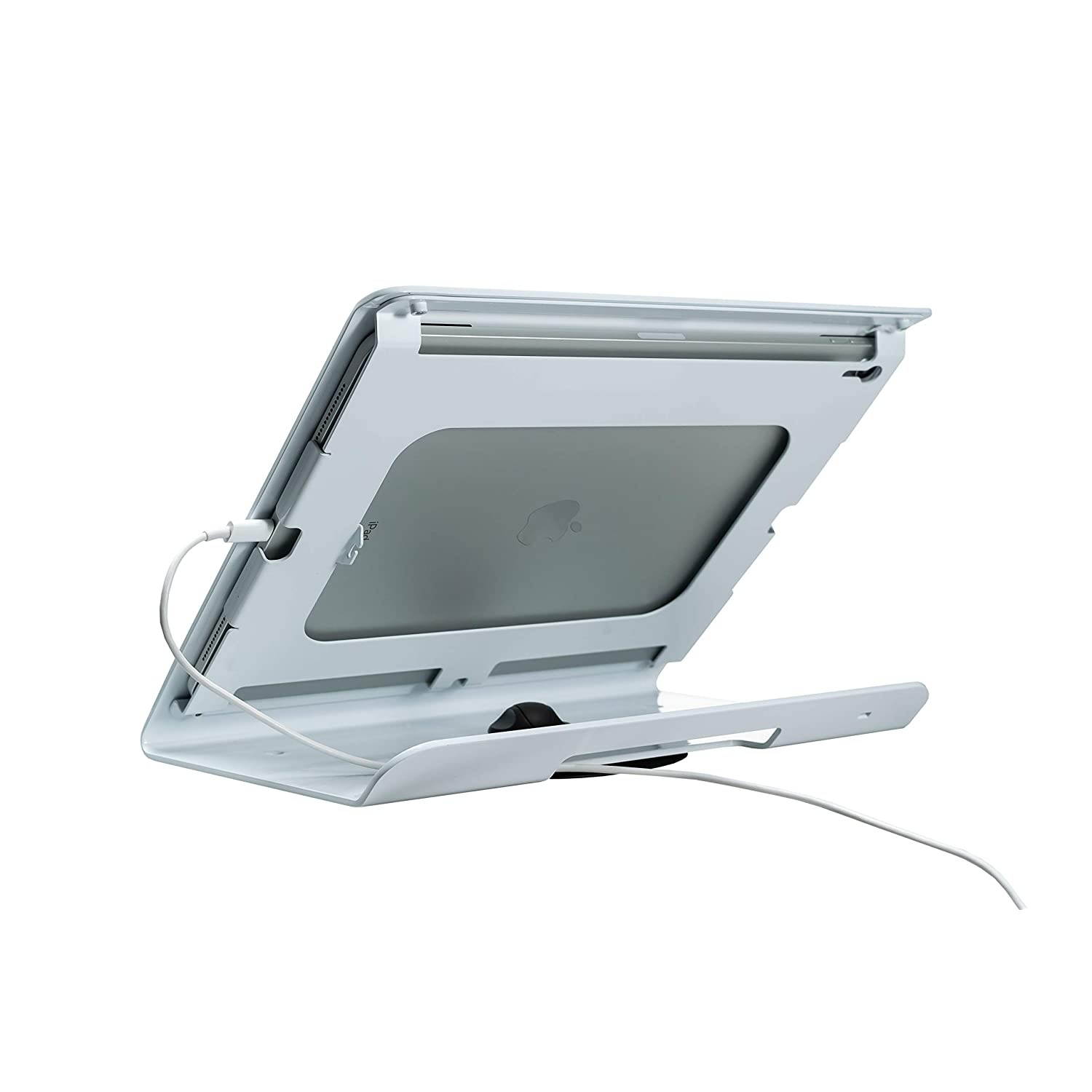 Tablet Stand, CTA Digital Rotating Theft-Deterrent Kiosk Stand for iPad Pro 12.9 Gen. 3, White
