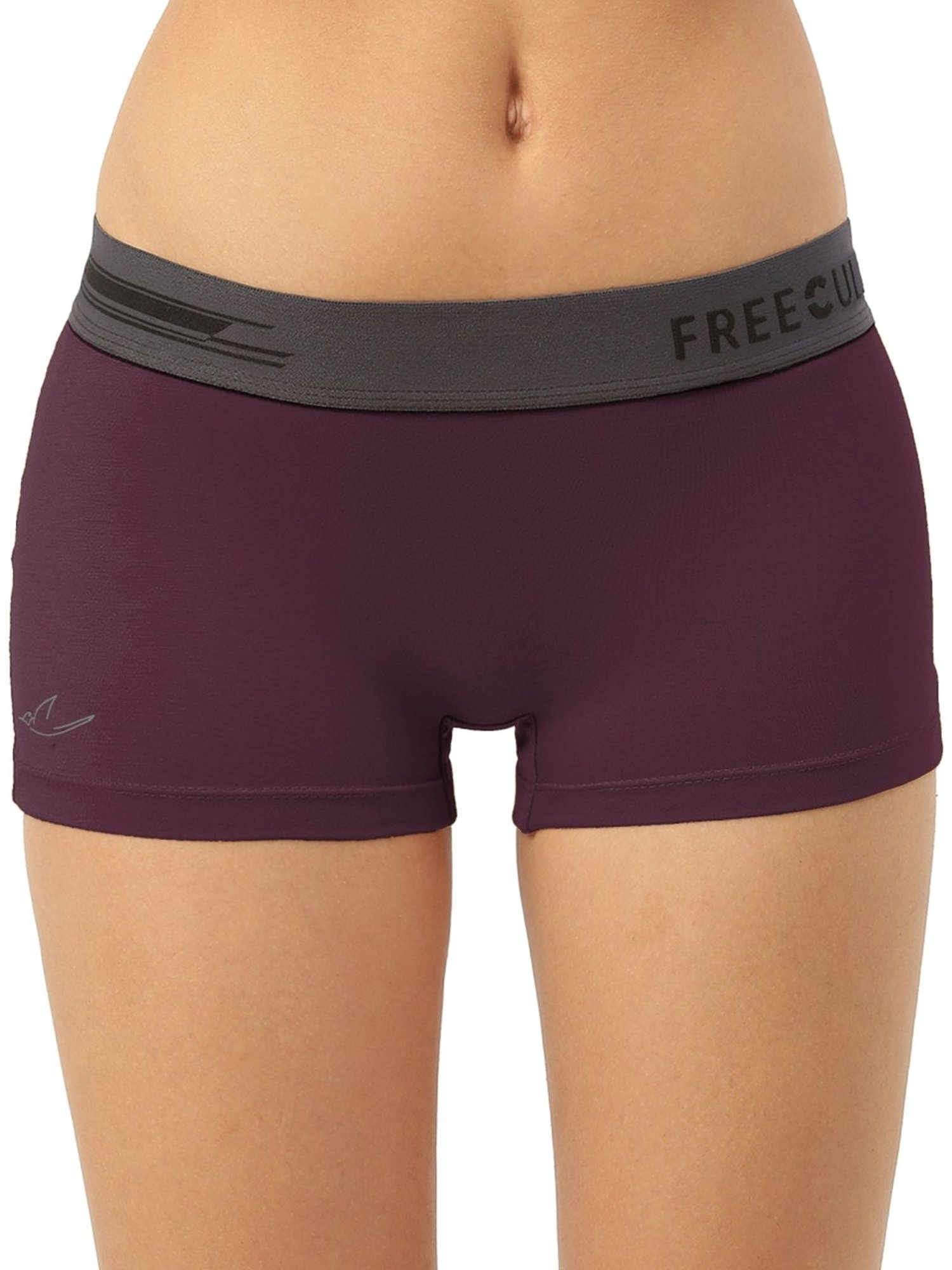 Freecultr Purple Plain Boy-Shorts Panty