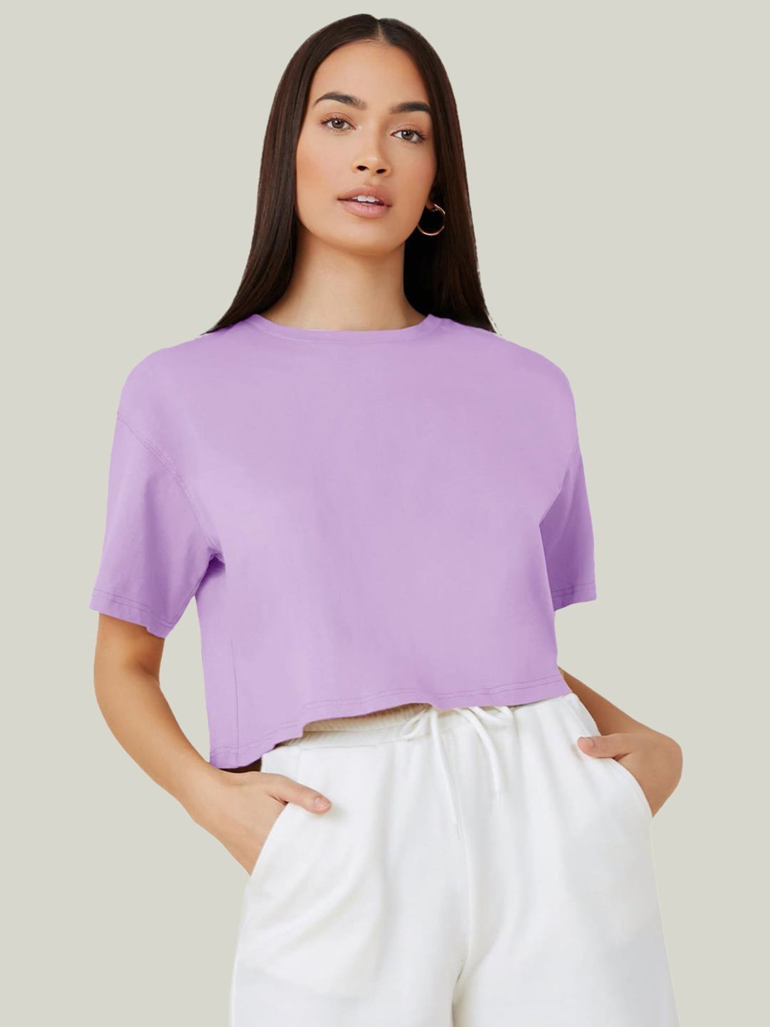 Kotty Lavender Relaxed Fit Oversized T-Shirt