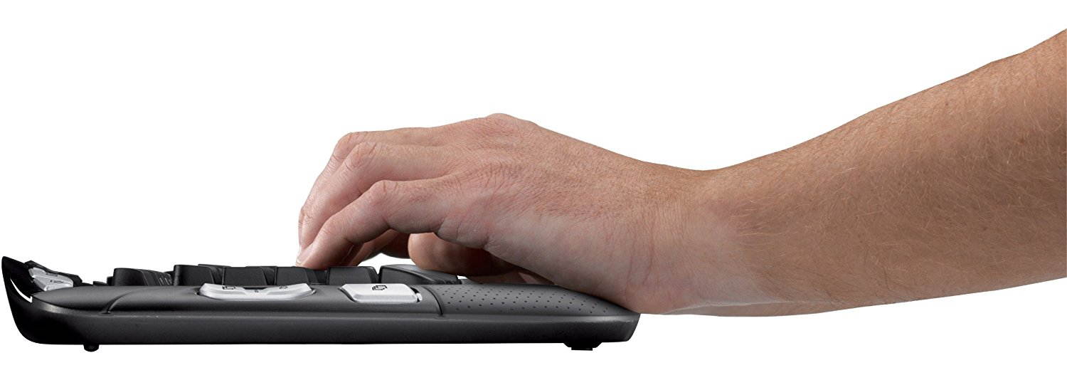 New Logitech MK550 Wireless Keyboard and Mouse Combo &mdash; Includes Keyboard and Mouse, Long Battery Life, Ergonomic Wave Design with cushioned palm rest, Powerful 2.4 GHz wireless connection