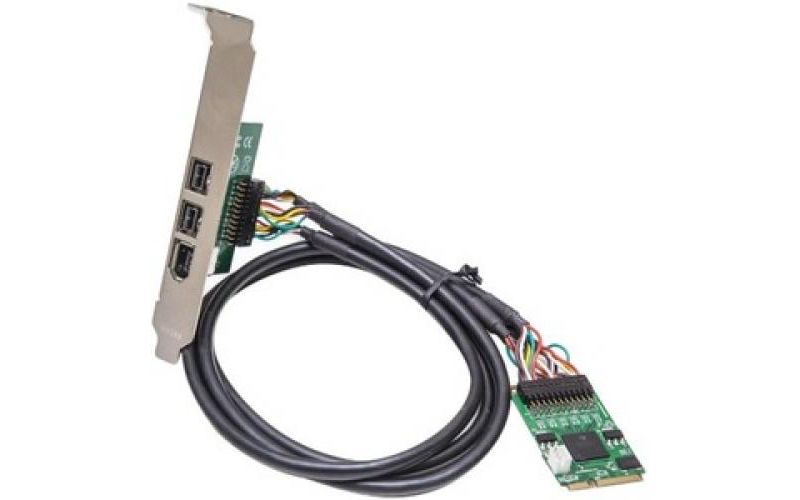 IO Crest Mini PCIE Firewire Card - Mini PCI Express - Plug-in Card - 3 Firewire Port(s) - 1 Firewire 400 Port(s) - 2 Firewire 800 Port(s) - PC