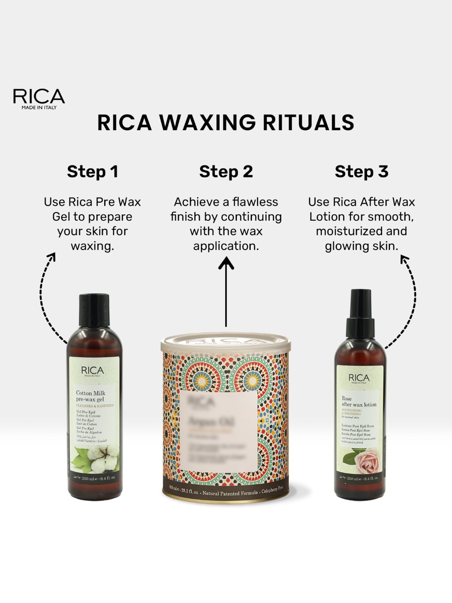 Rica Cotton Milk Pre -waxing Gel - 250 ml