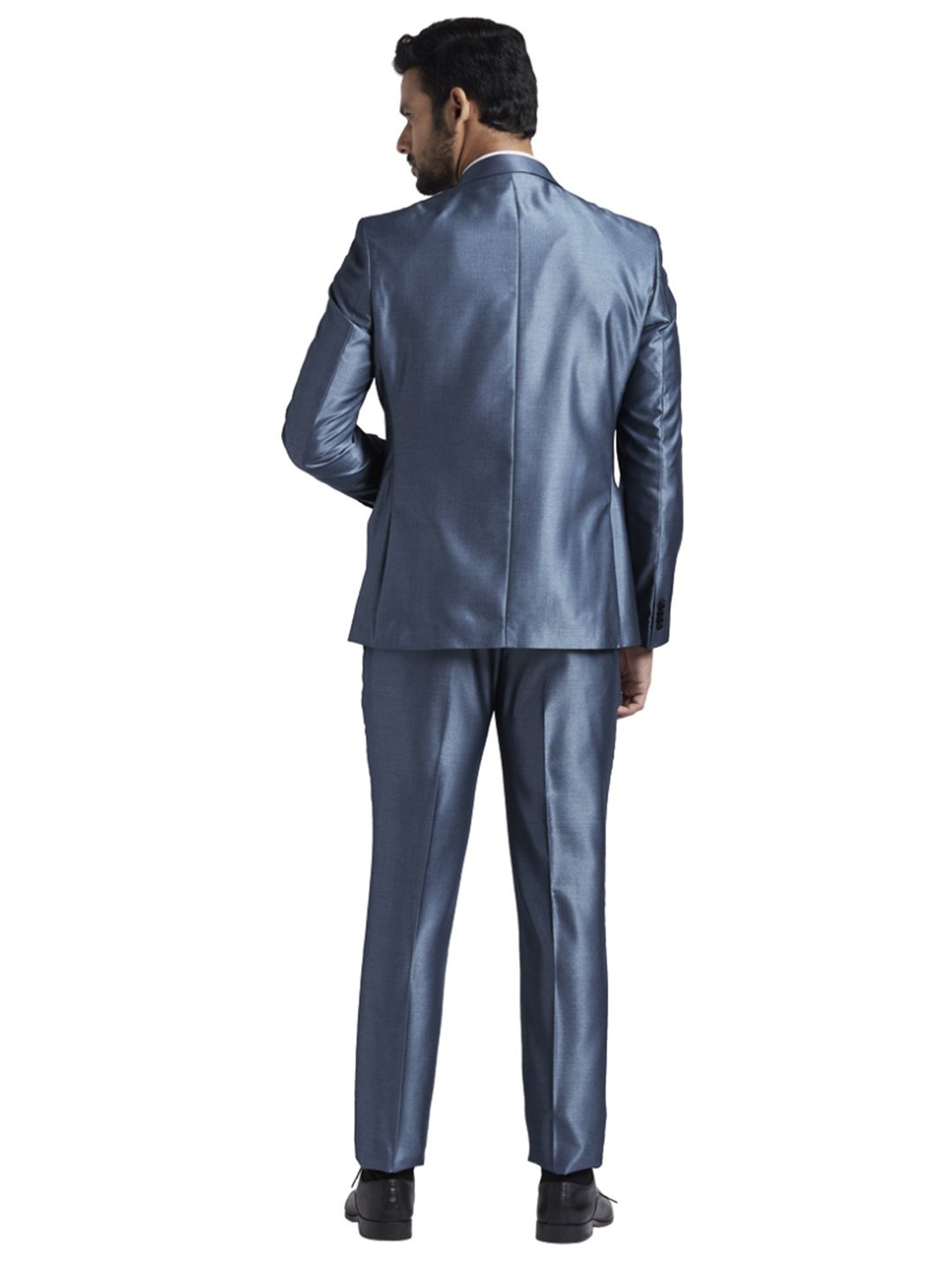 Parx Blue Regular Fit Two Piece Suit