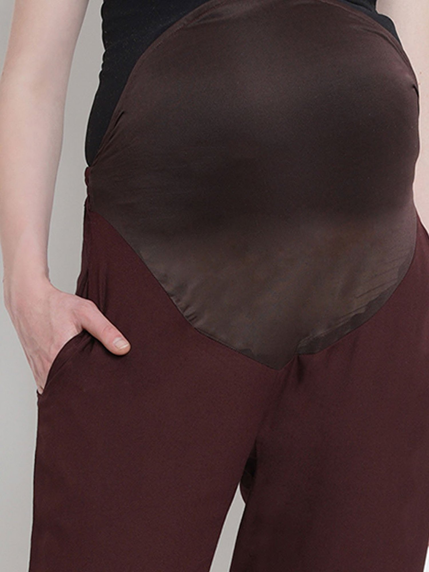 Mine4Nine Brown Maternity Pants