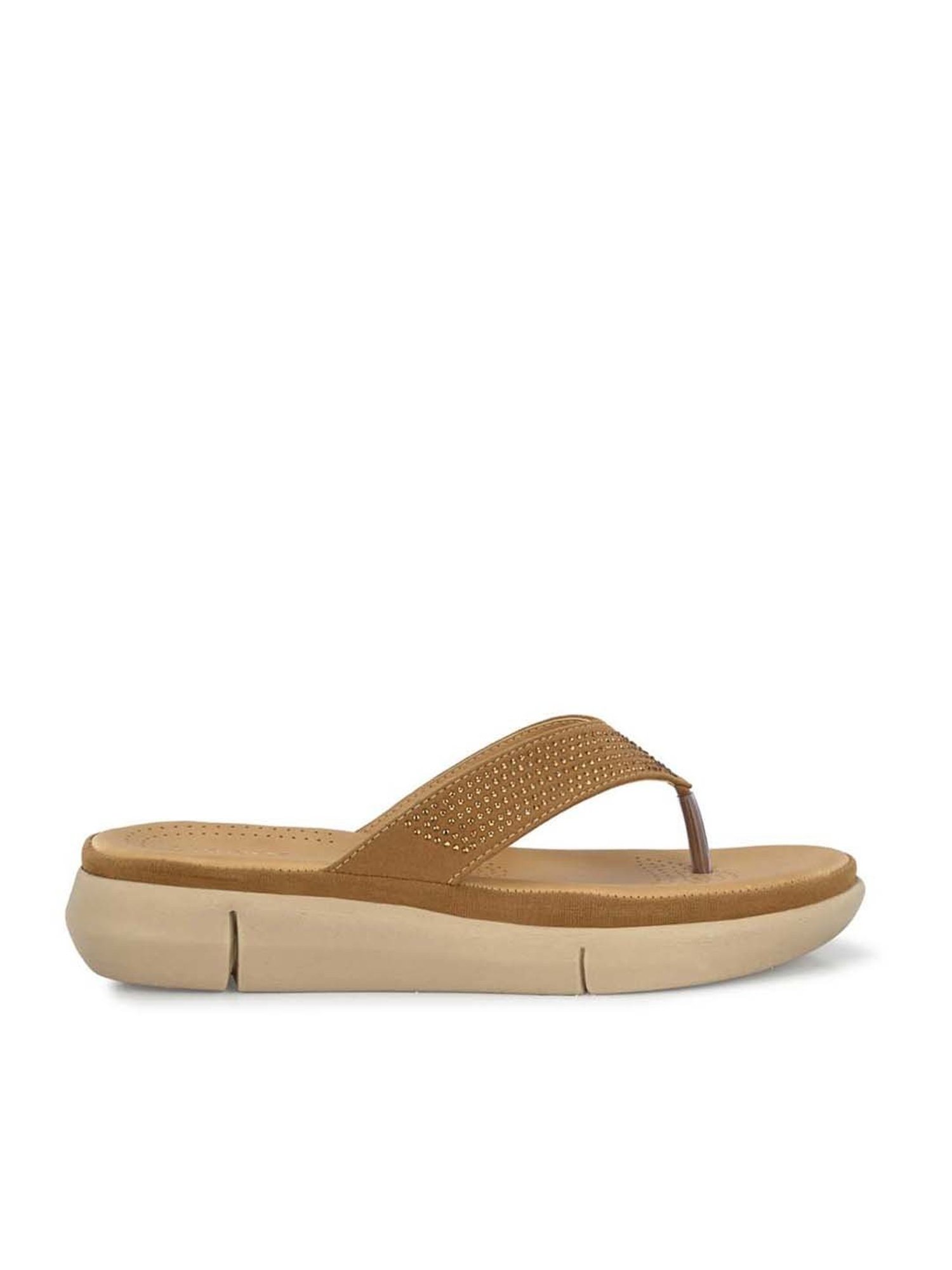 Clog London Women's Tan Thong Wedges