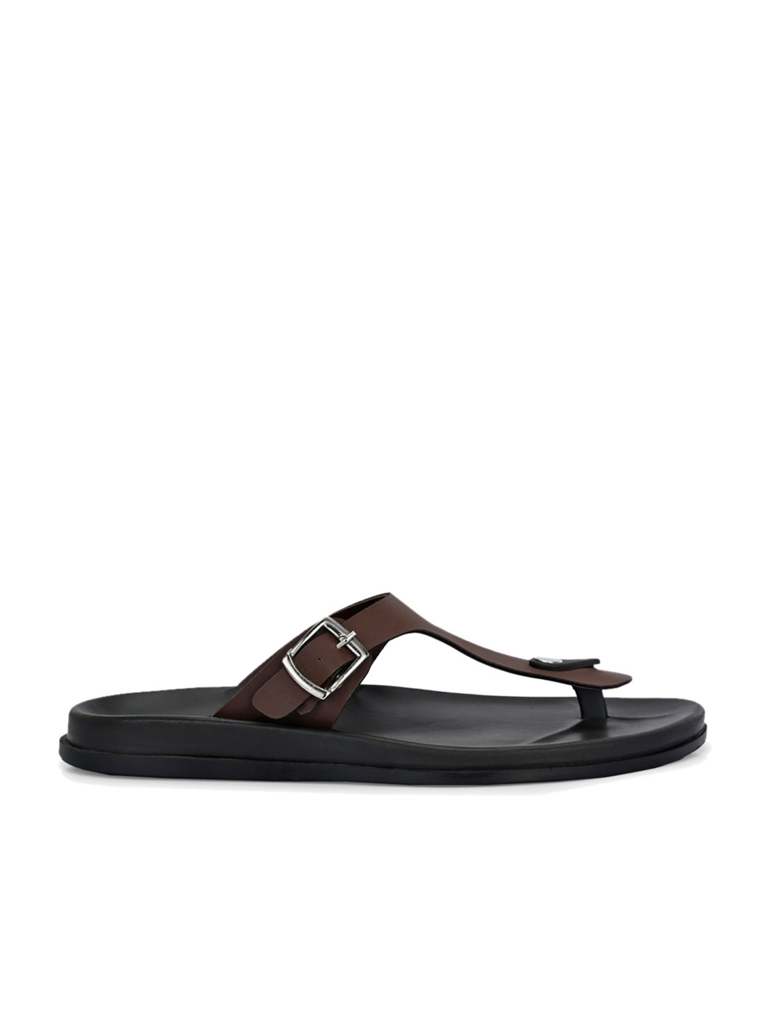Hoversole Men's Brown T-Strap Sandals