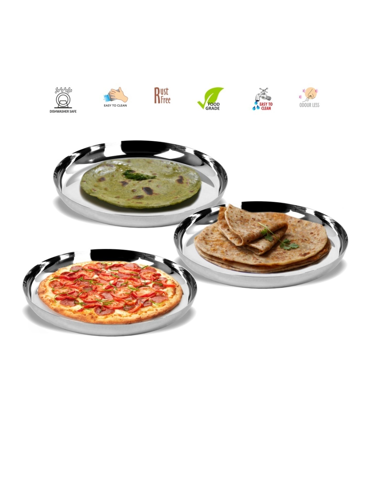 Pure Home and Living Transparent Glass Textured Dinner Plates