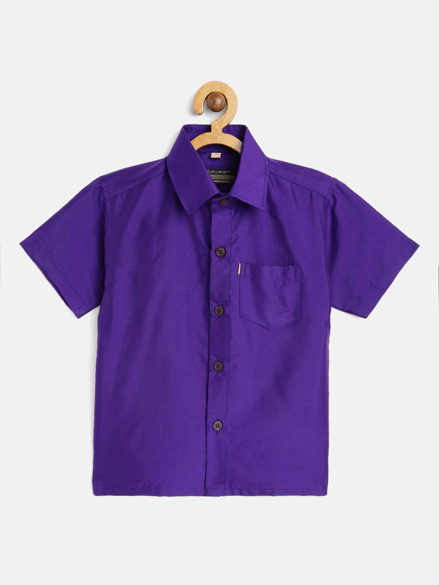 THANGAMAGAN Kids Violet Solid Shirt