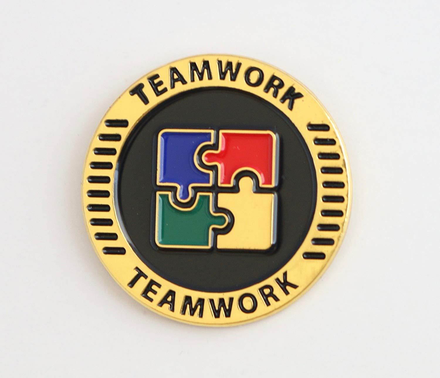 [Set of 5] Teamwork Appreciation Greeting Cards & Motivating Lapel Pin Gifts, Perfect for Employee, Student, Co-worker, Volunteer Recognition and Thanks
