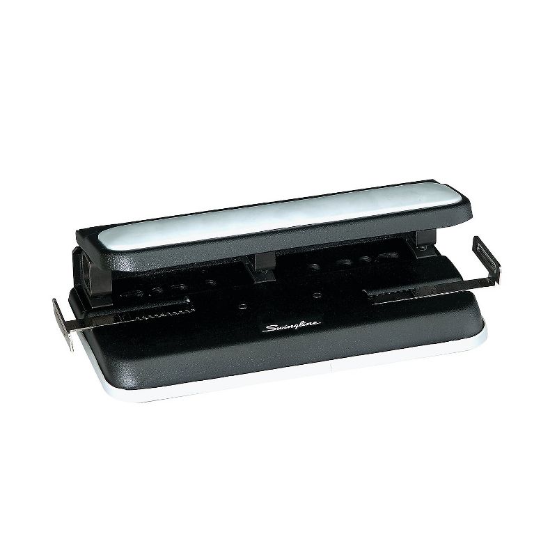 Swingline 32-Sheet Easy Touch Two-to-Seven-Hole Punch 9/32" Holes Black/Gray 74300