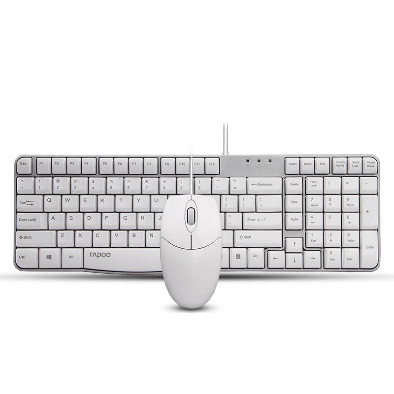 Rapoo X120 Wired Mute Mouse and Keyboard Set USB Port for Laptop Desktop PC Notebook Spill-resistant Design
