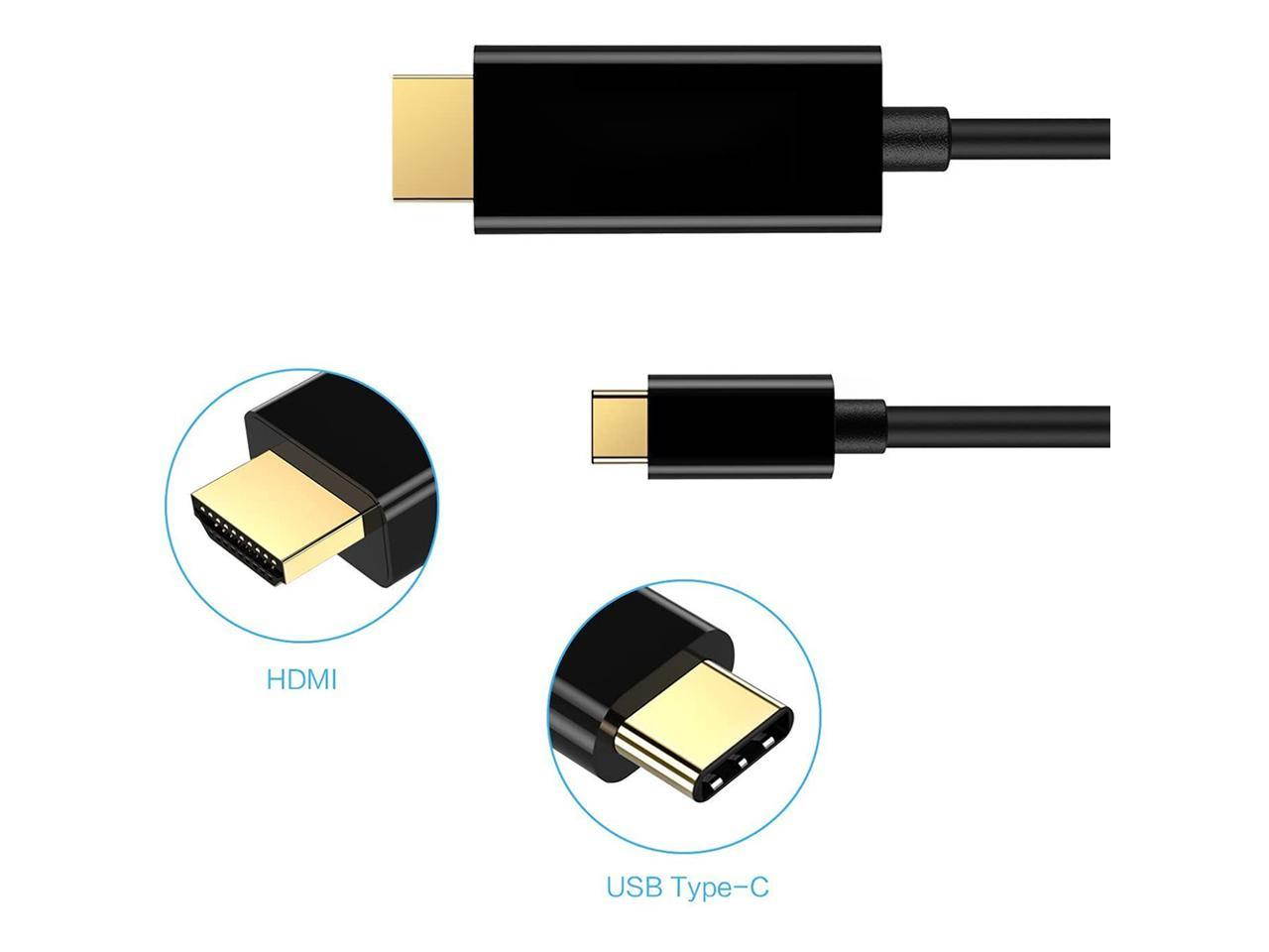 USB-C To HDMI  Adapter Display Cable Universal Compatible Type C to HDMI 6ft 4K@60Hz