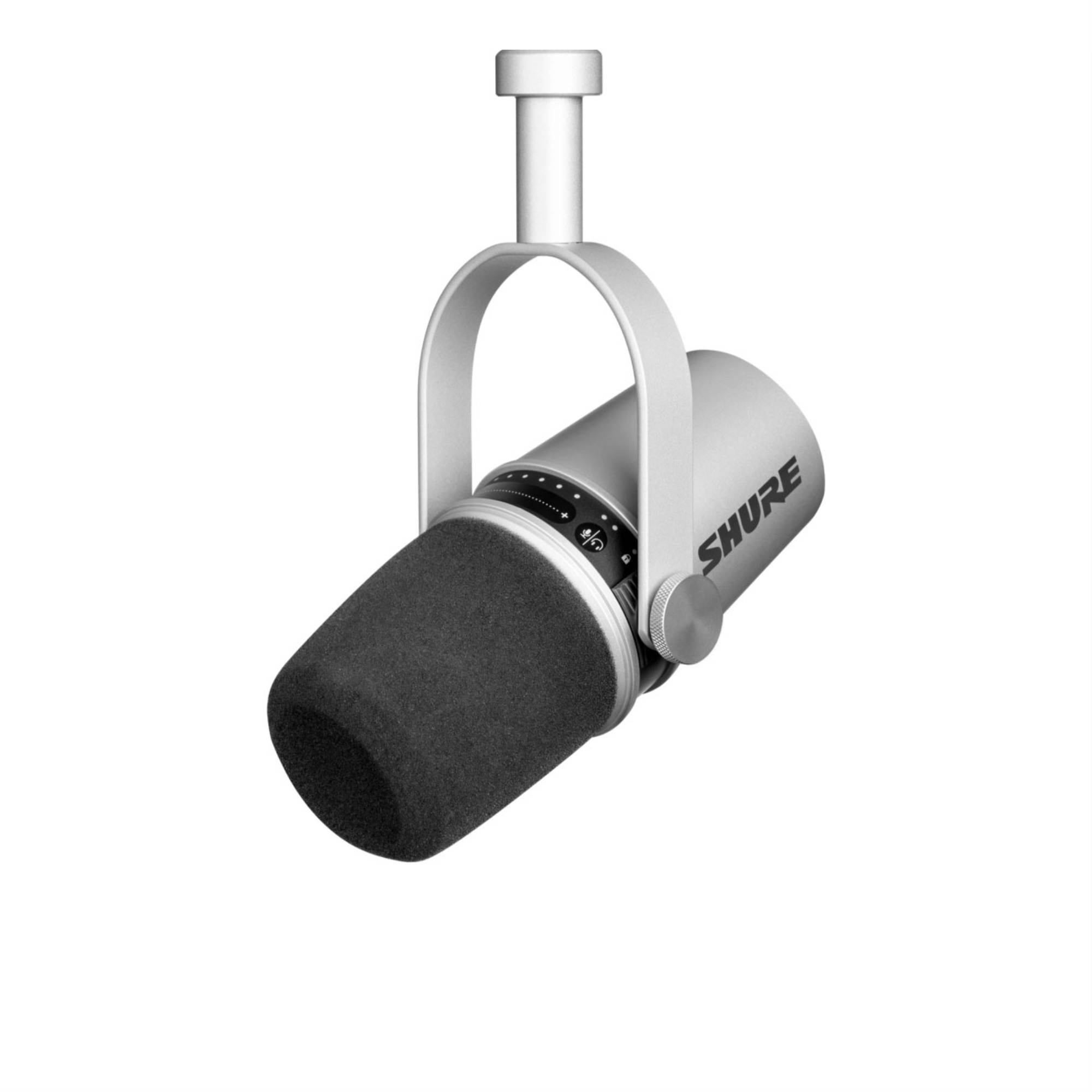 Shure MV7-K Podcast Microphone. Silver