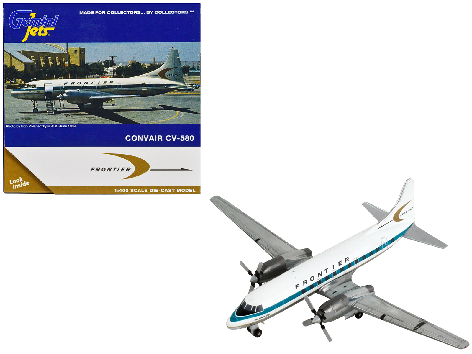 Convair CV-580 Commercial Aircraft "Federal Aviation Administration" White with Blue Tail "Gemini 200" Series 1/200 Diecast Model Airplane by GeminiJets
