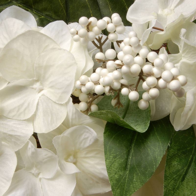 Artificial Hydrangea Wreath White 32" - National Tree Company