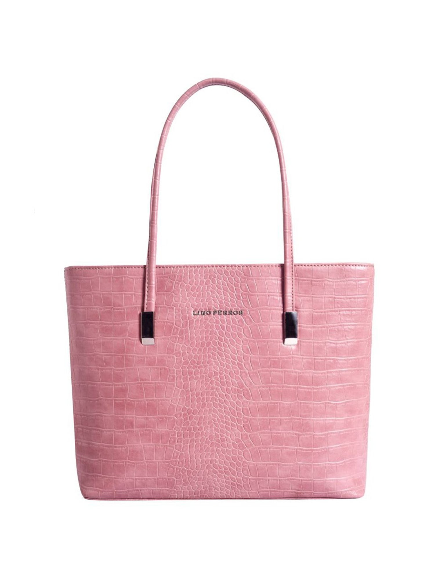 Lino Perros Peach Textured Medium Tote Handbag