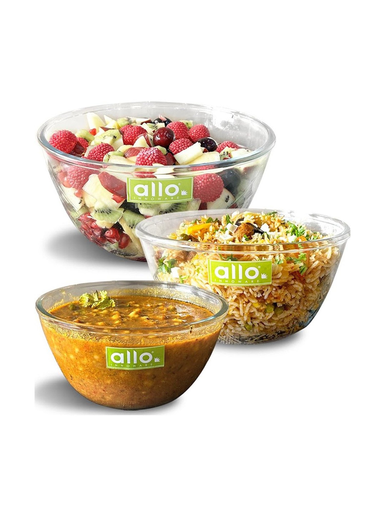 HAZEL Silver Stainless Steel Mixing Bowl - Set of 3 (2.1L)