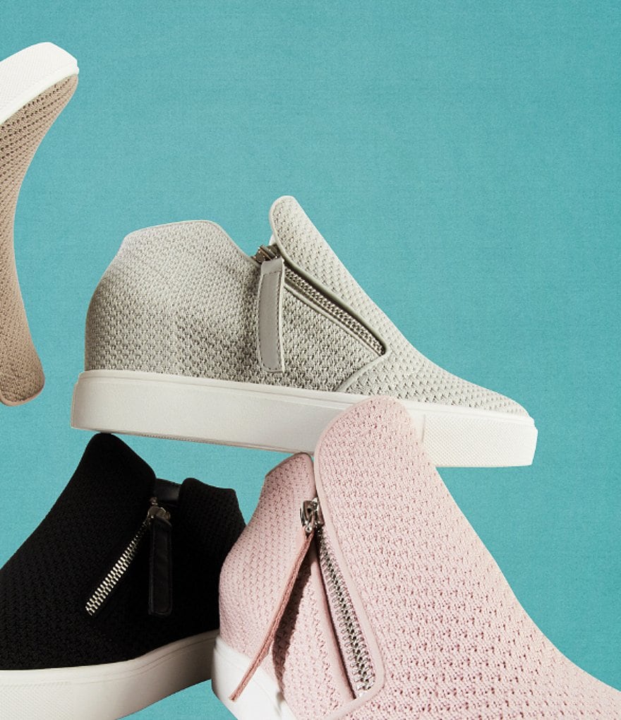 Donald Pliner Pelham Neoprene Mixed Leather Slip-On Wedge Sneakers