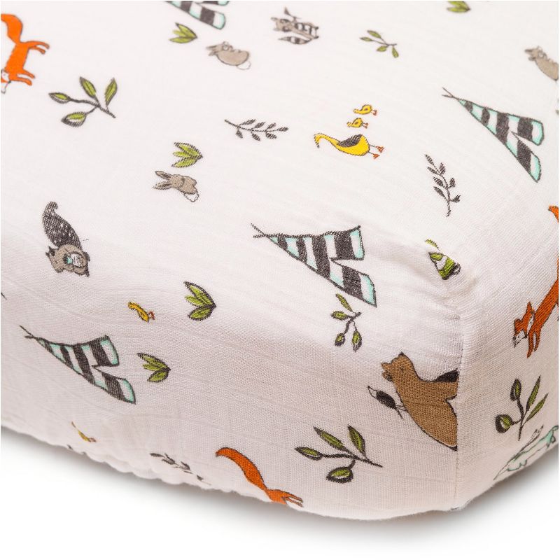 Little Unicorn Cotton Muslin Fitted Crib Sheet - Forest Friends