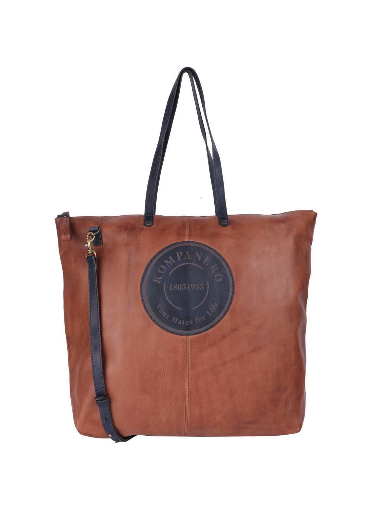 KOMPANERO Brown Solid Large Tote Handbag