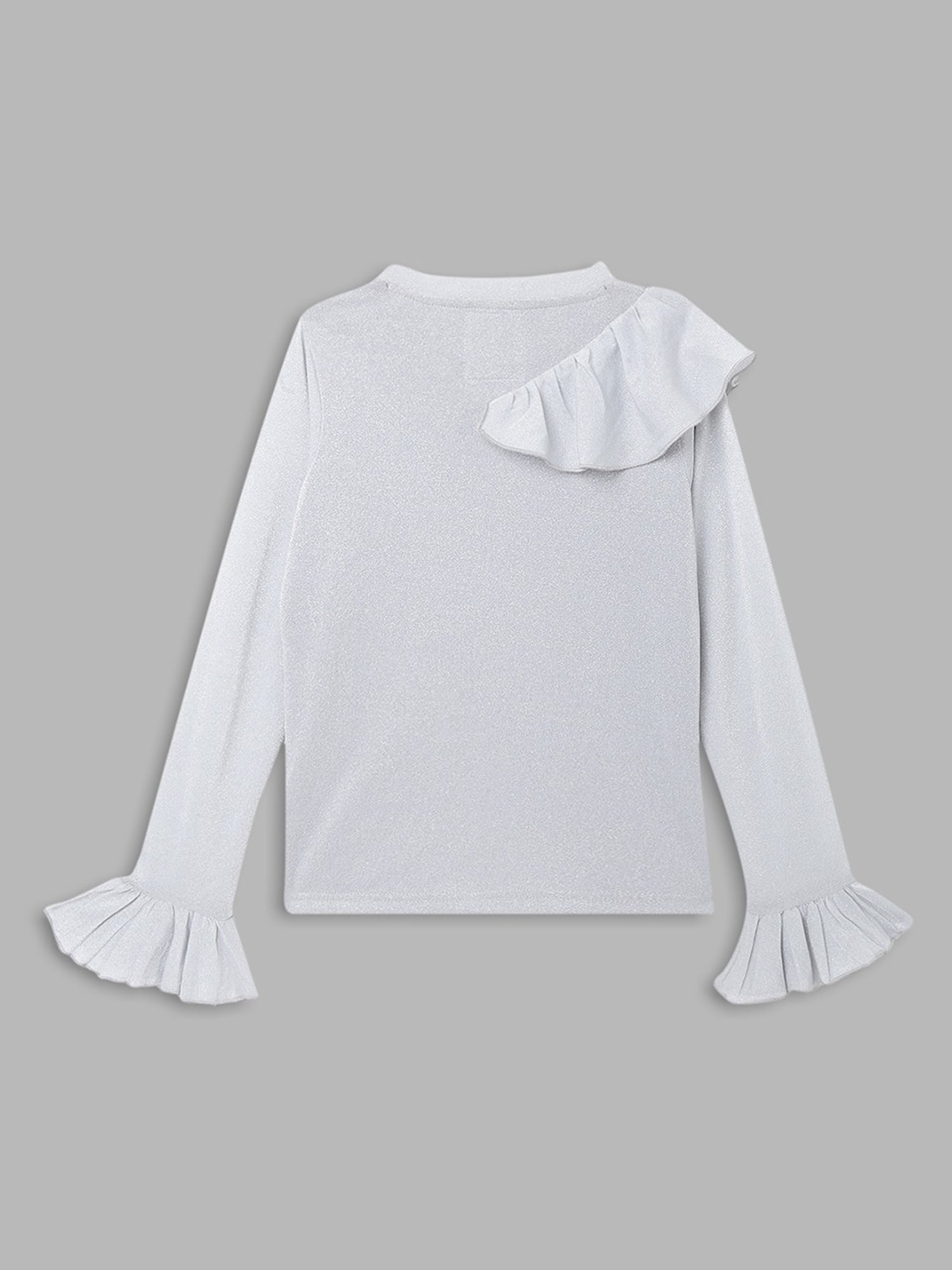 Elle Kids Grey Straight Fit Full Sleeves Top