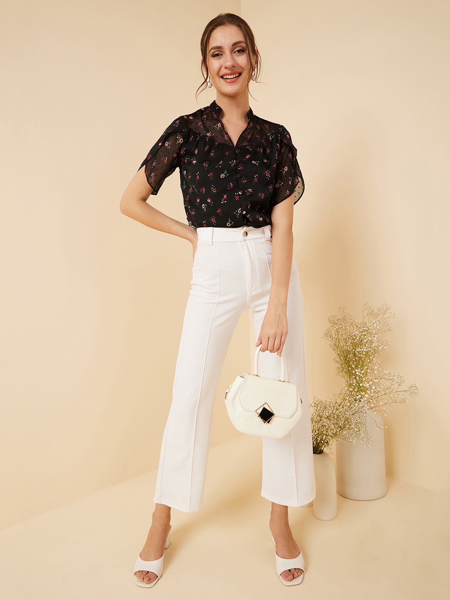 Rare Black Printed Top