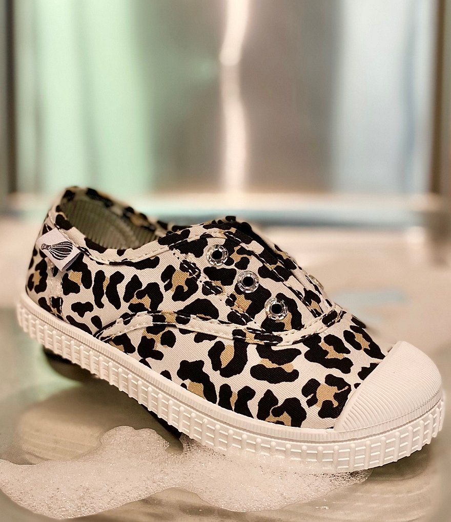 Copper Key Adventure Wear Girl's Budeee-A Washable Eyelet Leopard Print Sneakers (Youth)