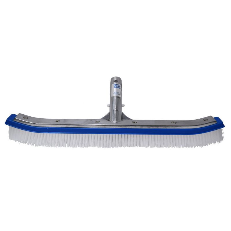 Blue Devil 18 Inch Pool Brush + 5 to 15 Foot Pole + Corner and Step Brush
