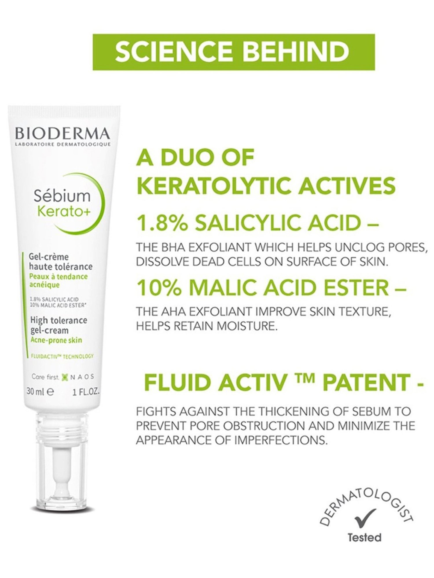 BIODERMA Sebium Kerato+ High Tolerance Gel-Cream - 30 ml