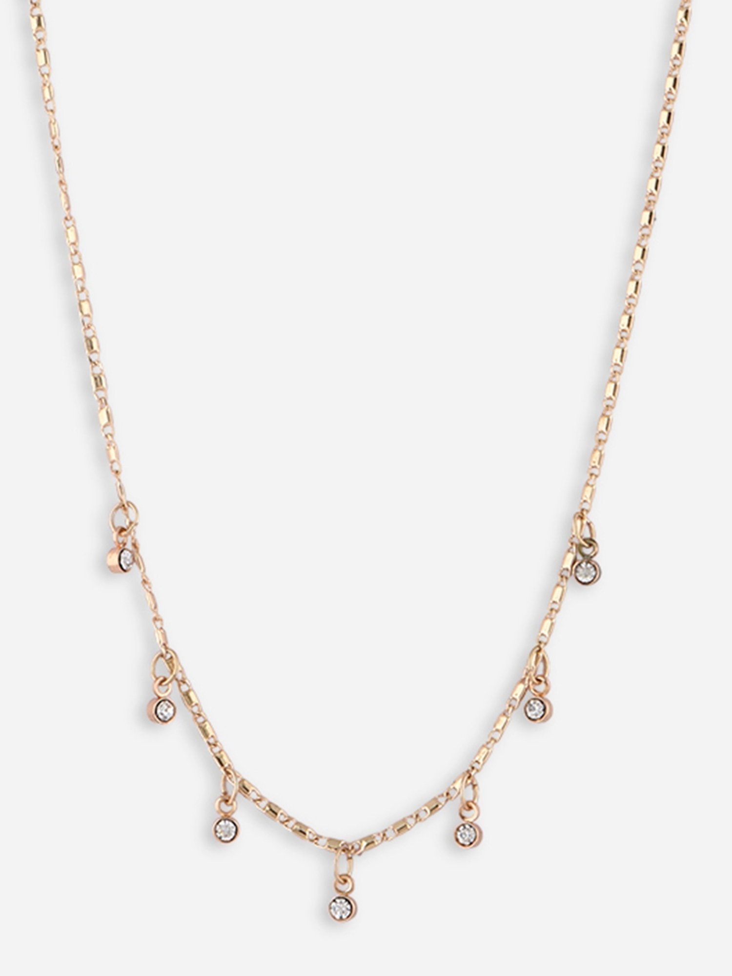 ToniQ Sightly Multi CZ Casual Look Alloy White Necklace for Women