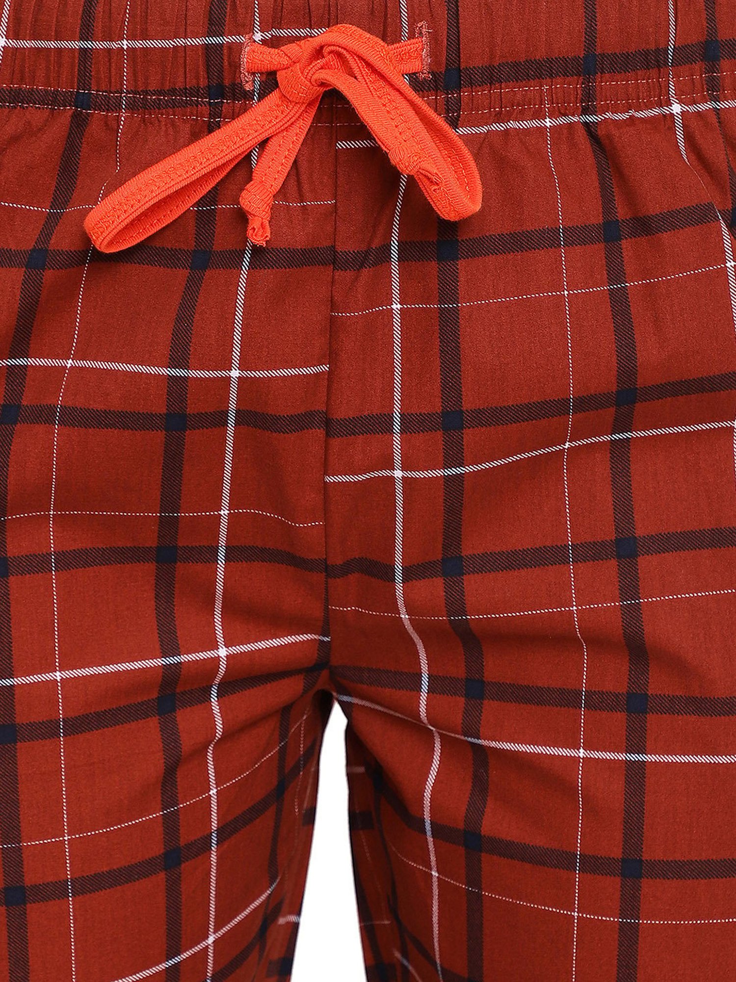 La Intimo Orange & Marron Check T-Shirt With Pyjamas