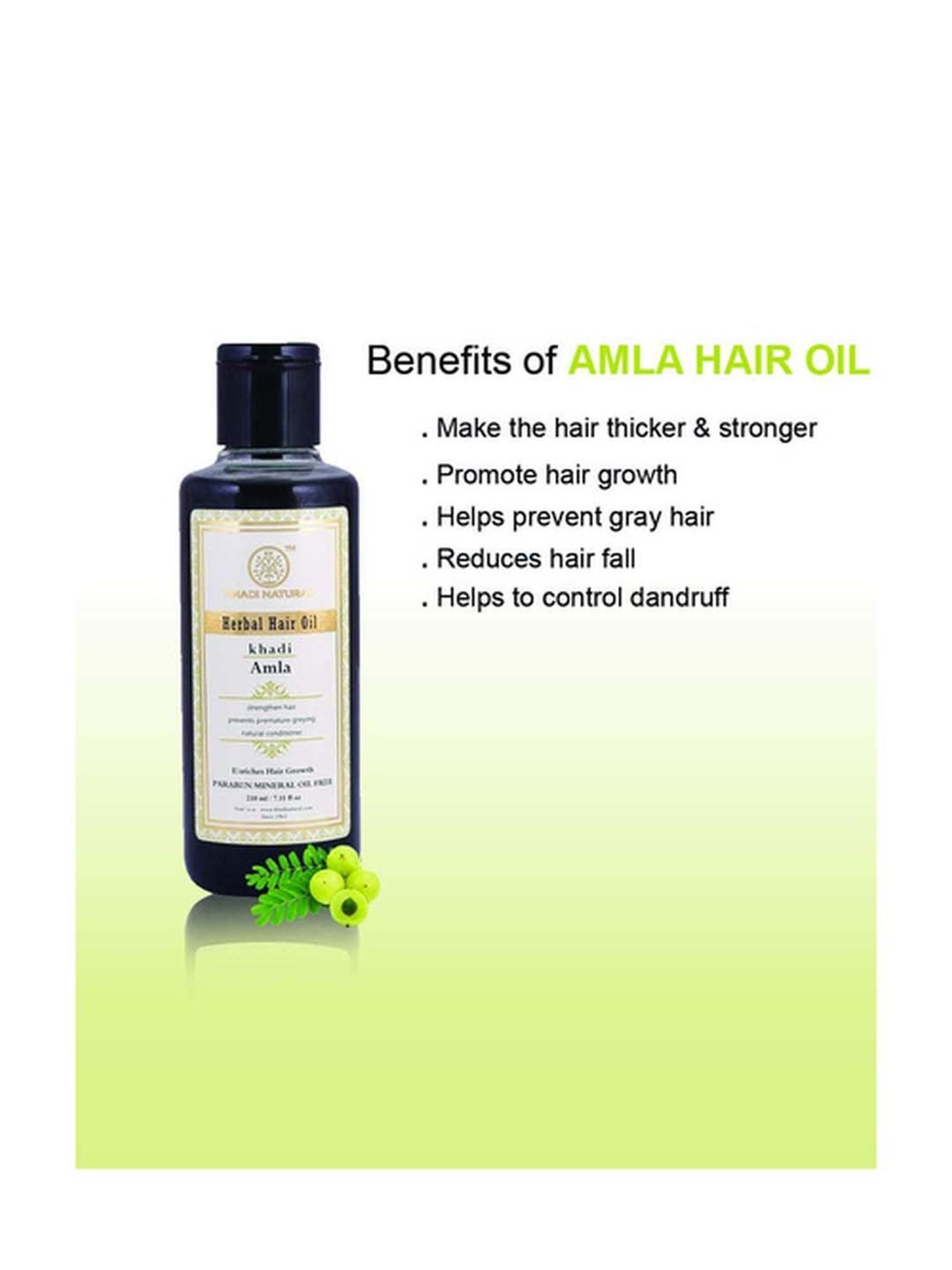 Khadi Natural Herbal Pure Amla Hair Oil - 210 ml
