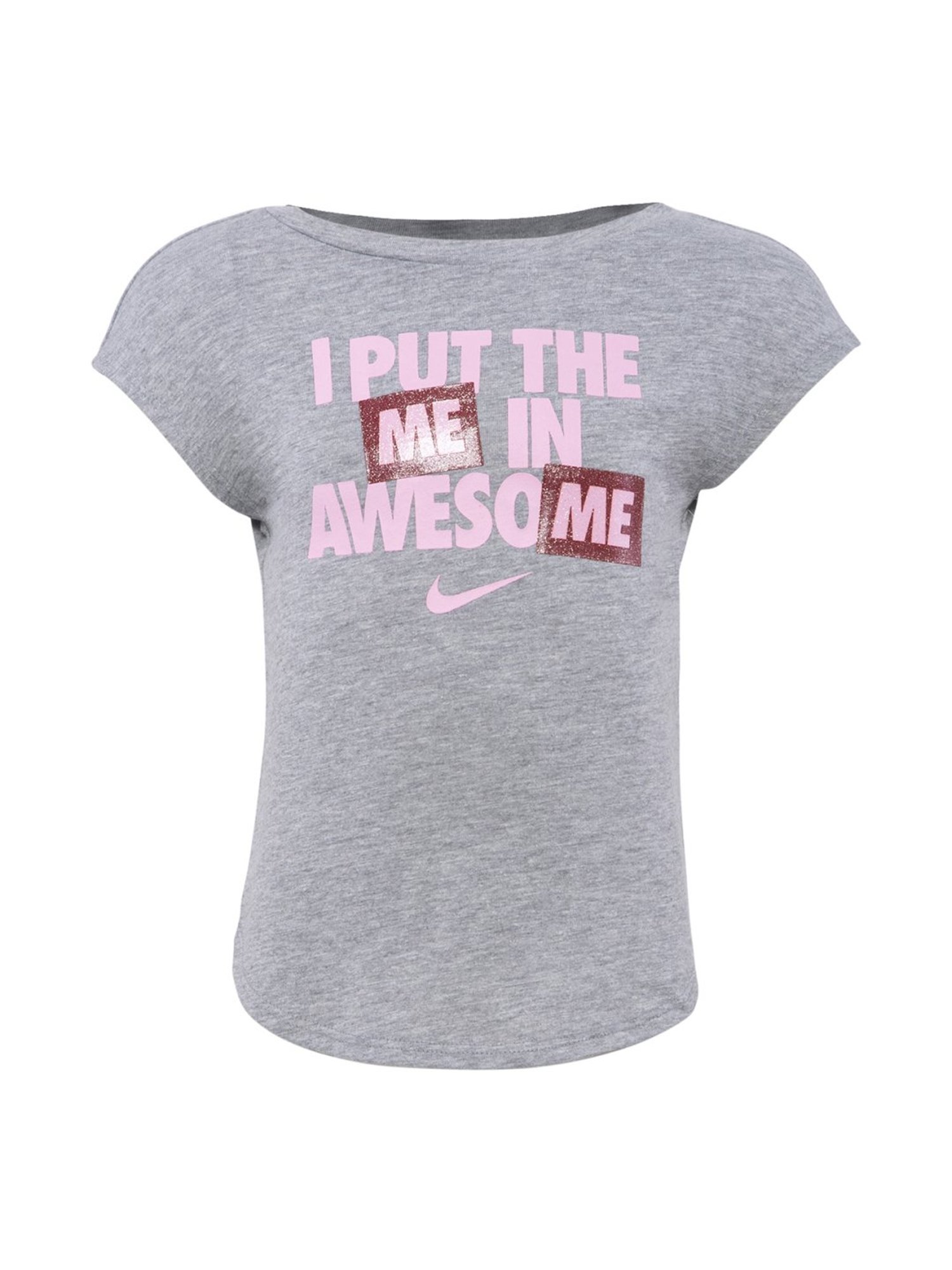 Nike Kids Grey Printed T-Shirt