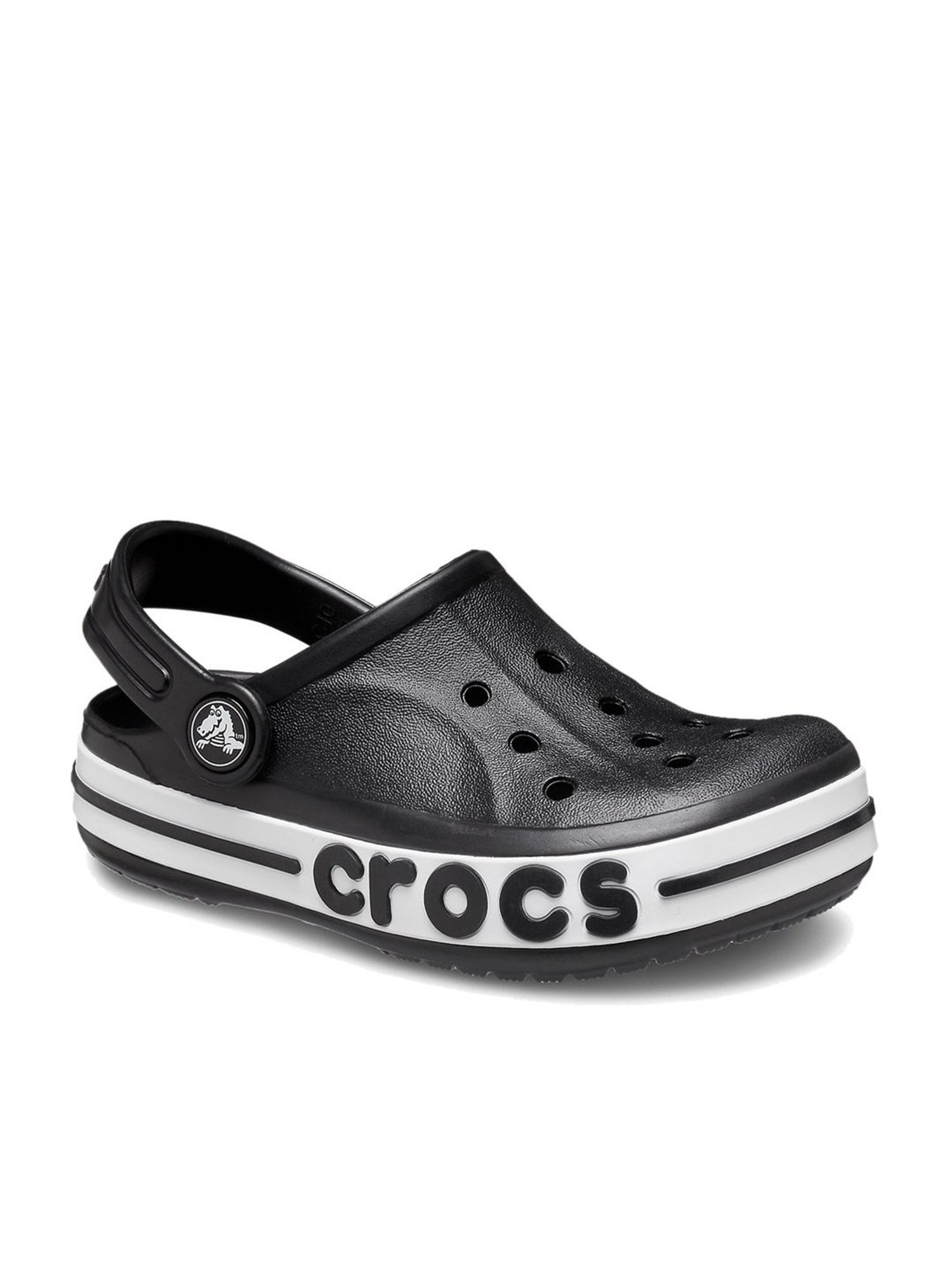 Crocs Kids Bayaband Black Back Strap Clogs