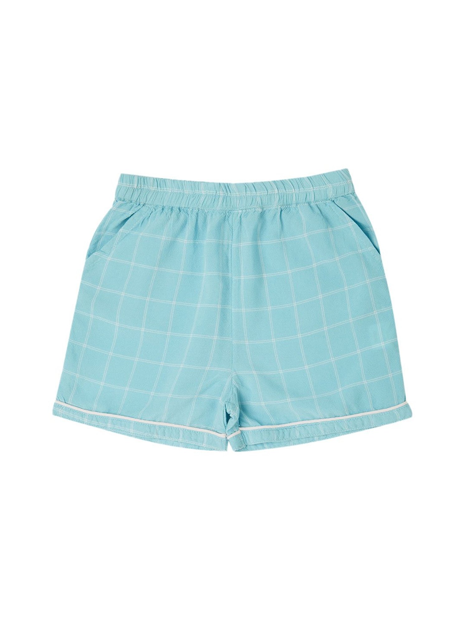 Mystere Paris Girls Blue Checks Shirt with Shorts